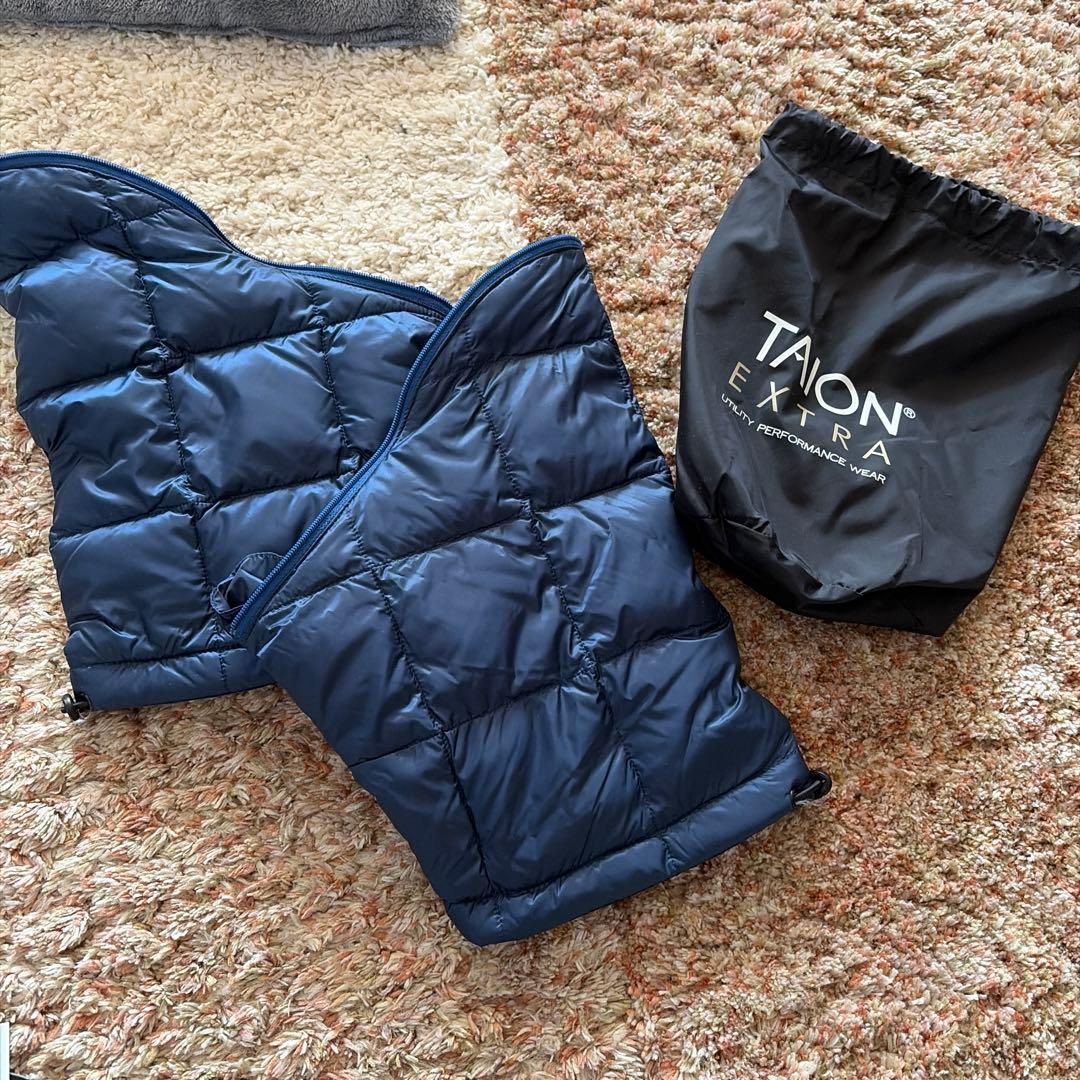 タイオン　エクストラ ダウンジャケット3way ネイビー L ファー付き