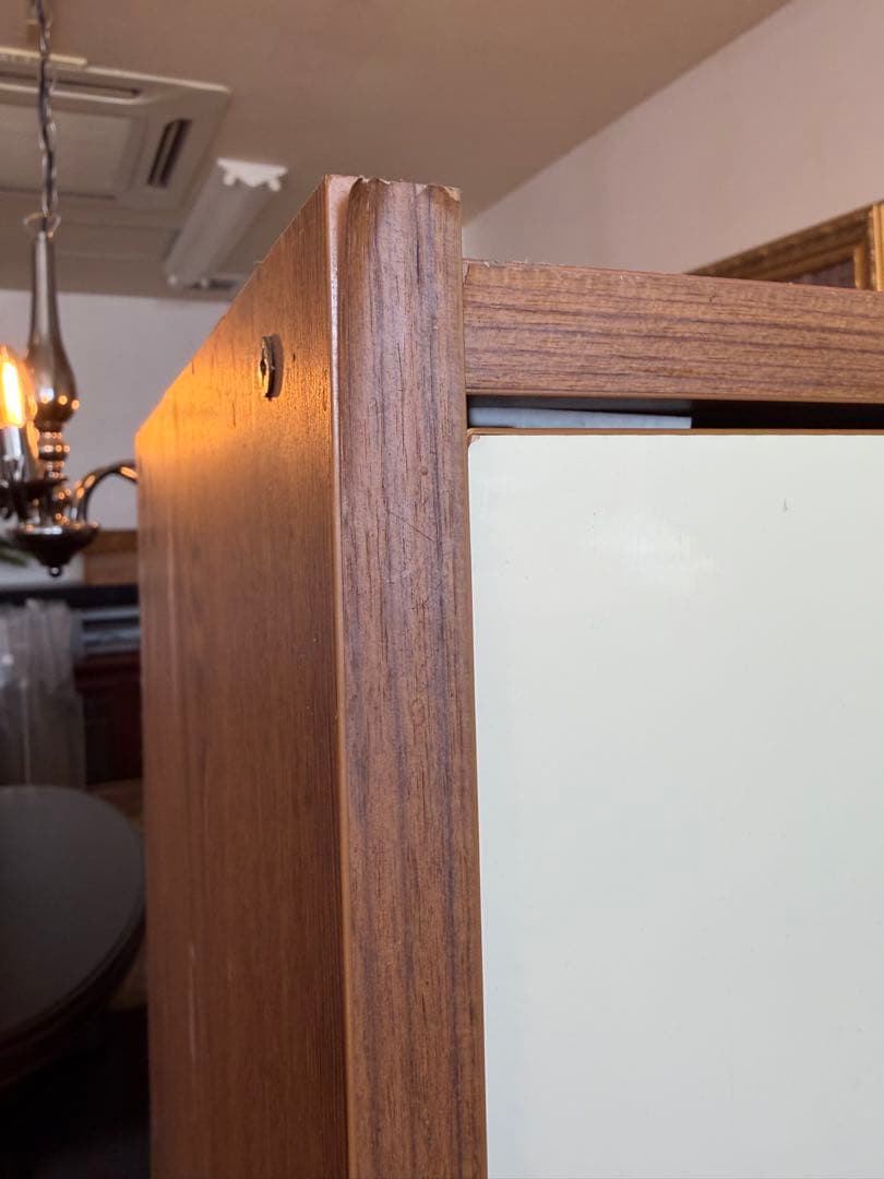 昭和レトロ キャビネット スリムチェスト 古家具　5段収納棚　ヴィンテージ家具