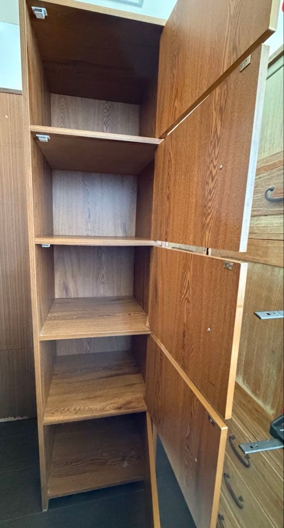 昭和レトロ キャビネット スリムチェスト 古家具　5段収納棚　ヴィンテージ家具