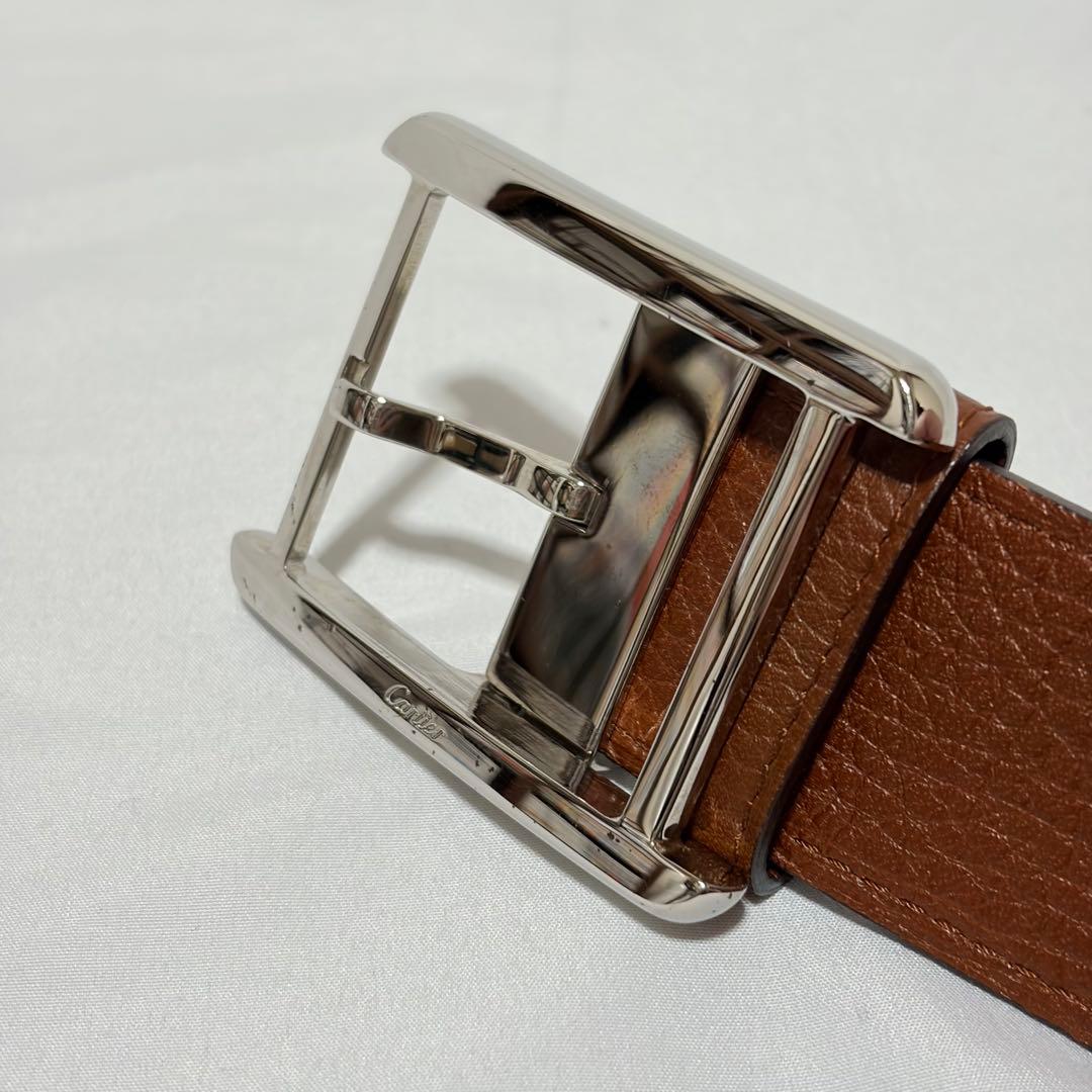 美品 カルティエ タンク アルディロン　 シルバー レザー ブラック