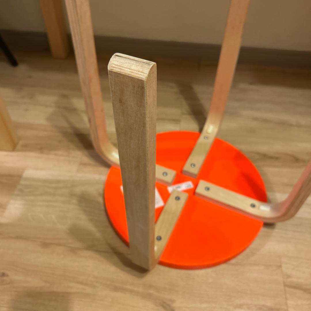 廃盤　イケア　超希少　蛍光色　オレンジ　スツール　IKEA 椅子　チェア　家具