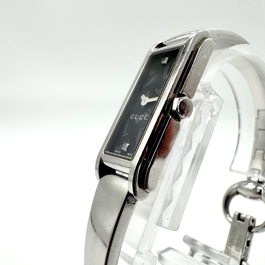 稼働/新品電池　グッチ　Gライン　2Pダイヤ　腕時計　バングルウォッチ　クォーツ