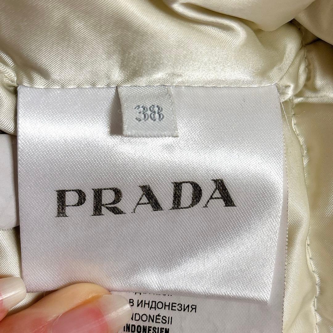 PRADA ダウンジャケット　三角ロゴプレート フォックスファー 38