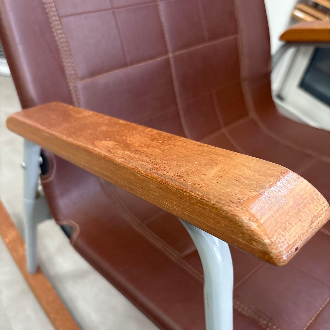 新居猛　ロッキングチェア　ニーチェア　昭和レトロ　70年代　ビンテージ