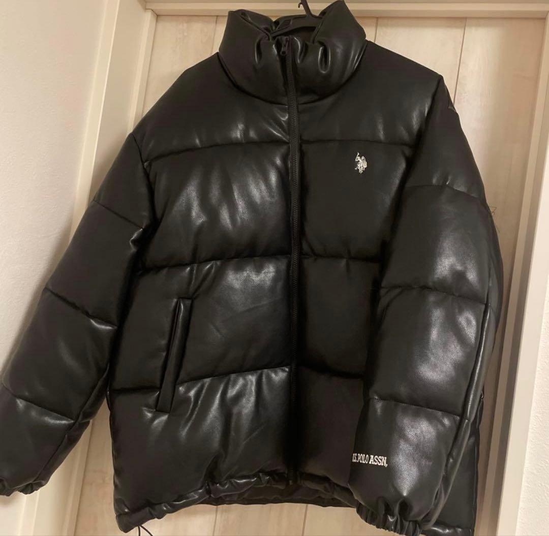 U.S. POLO ASSN. ポロ フェイクレザー ダウン Mサイズ