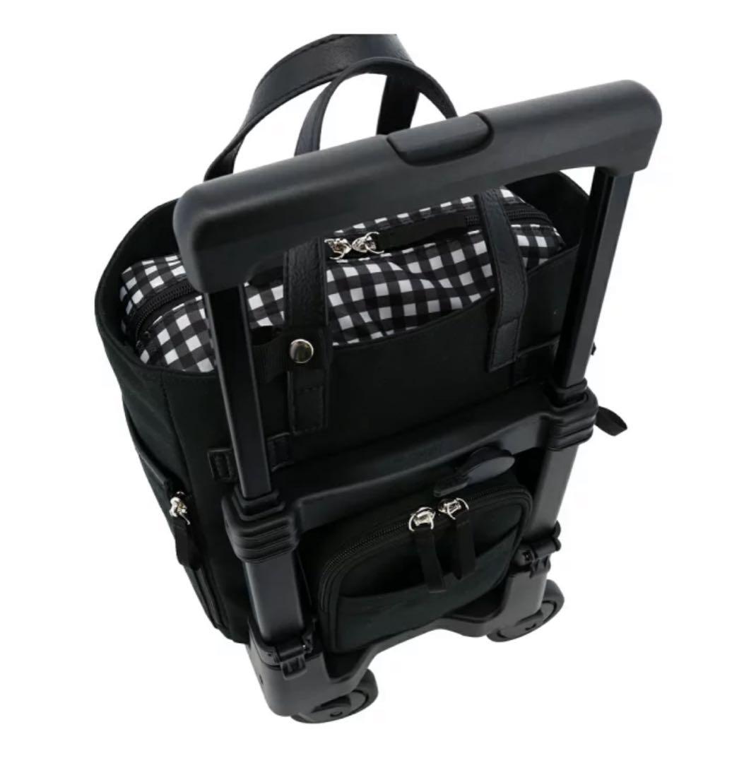 スワニー　キャリーバック　ギンガムチェック　ブラック