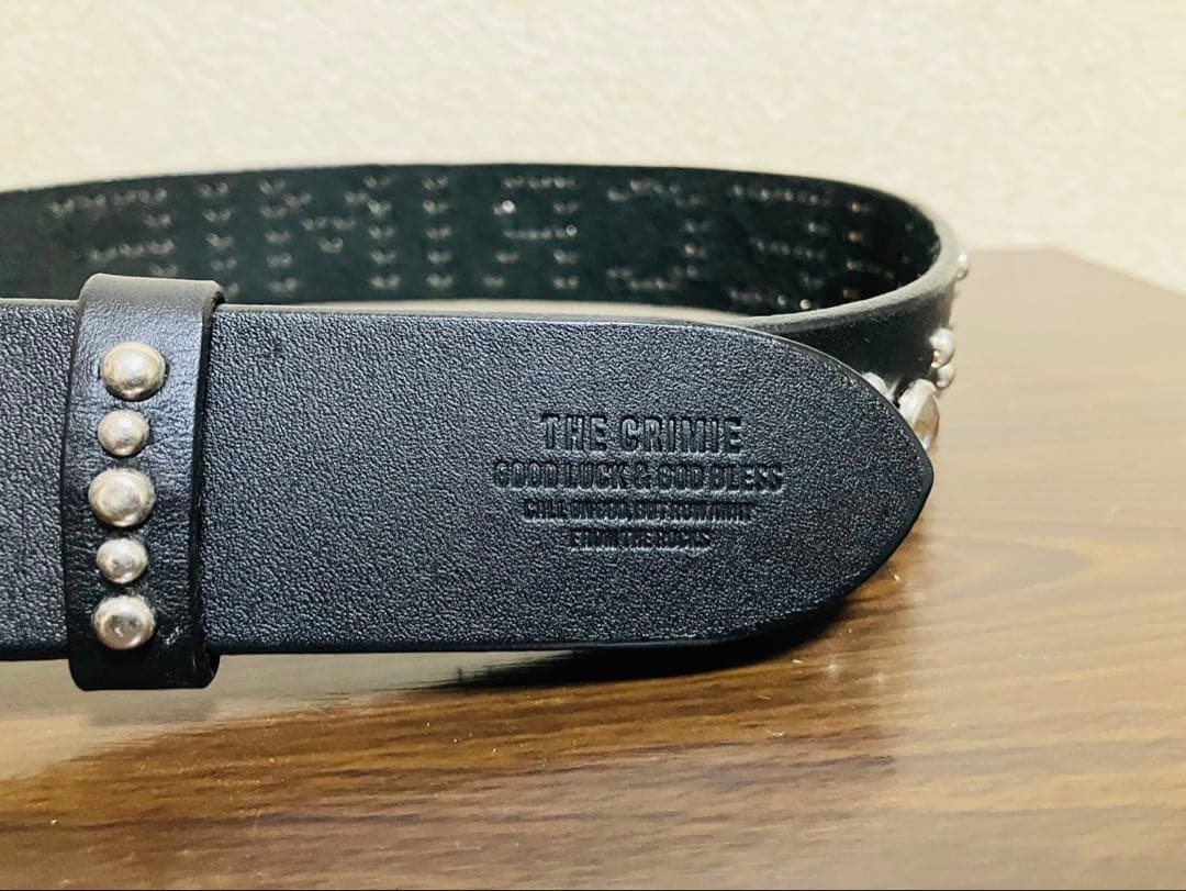 【美品】CRIME クライミー　スタッズベルト　レザーベルト　ブラック