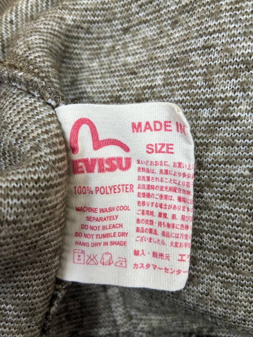 【美品】EVISU ジップアップフリースパーカー 40 グリーン