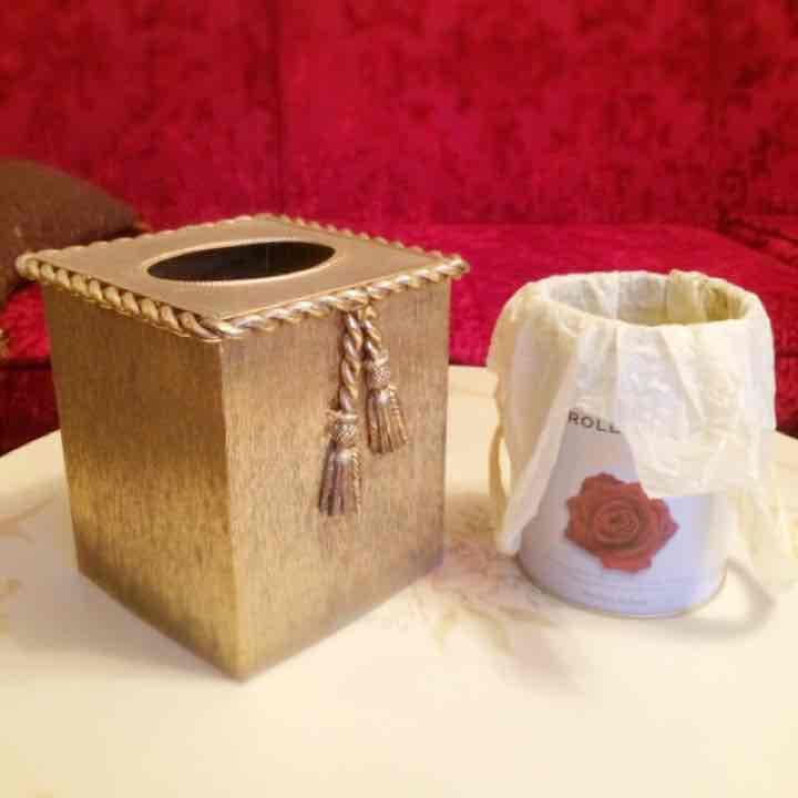 USA正方形ティッシュボックス♡クラシカル卓上ゴミ箱