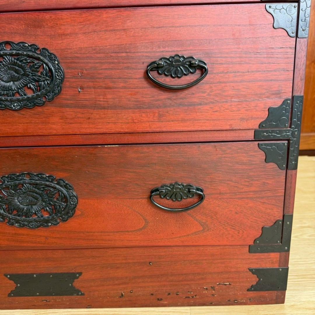 『破格早い者勝ち』民芸家具 欅材 整理箪笥 時代箪笥 3段チェスト 鉄金具 ②