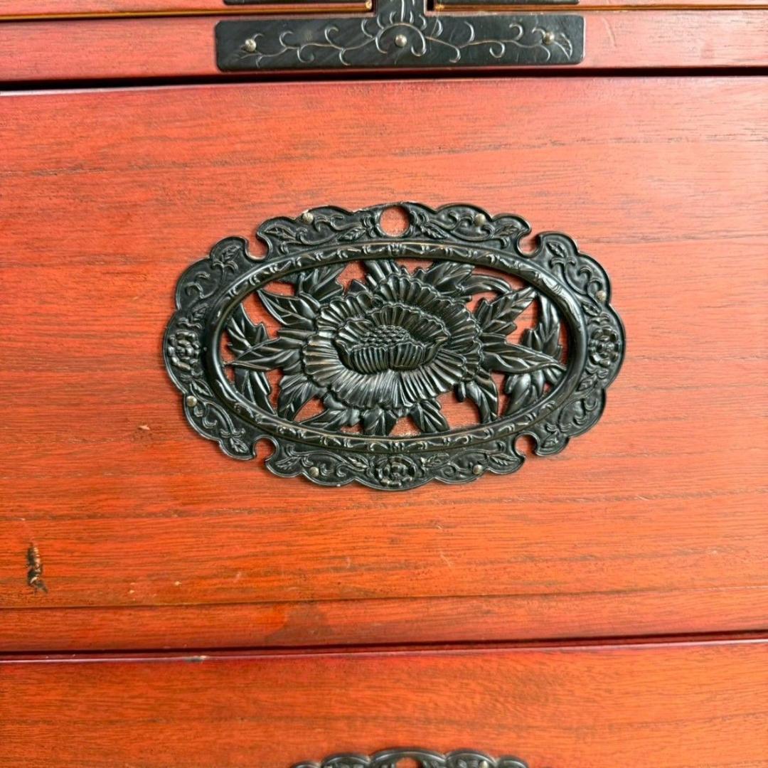 『破格早い者勝ち』民芸家具 欅材 整理箪笥 時代箪笥 3段チェスト 鉄金具 ②