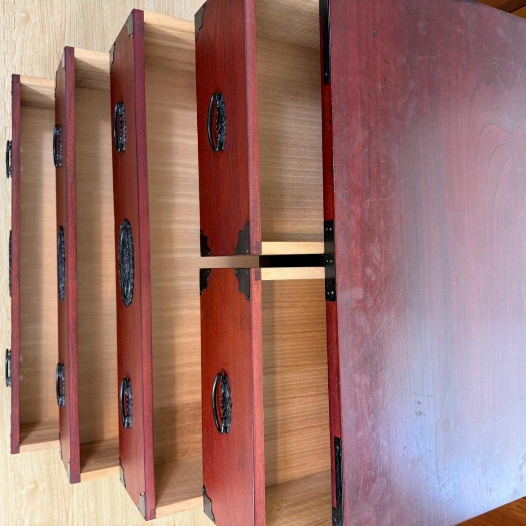 『破格早い者勝ち』民芸家具 欅材 整理箪笥 時代箪笥 3段チェスト 鉄金具 ②