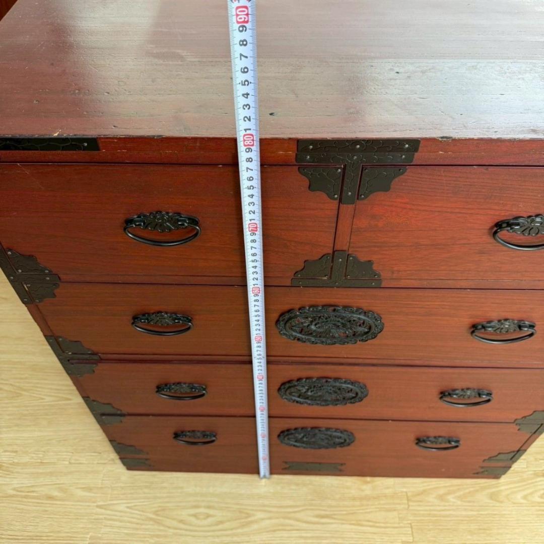 『破格早い者勝ち』民芸家具 欅材 整理箪笥 時代箪笥 3段チェスト 鉄金具 ②