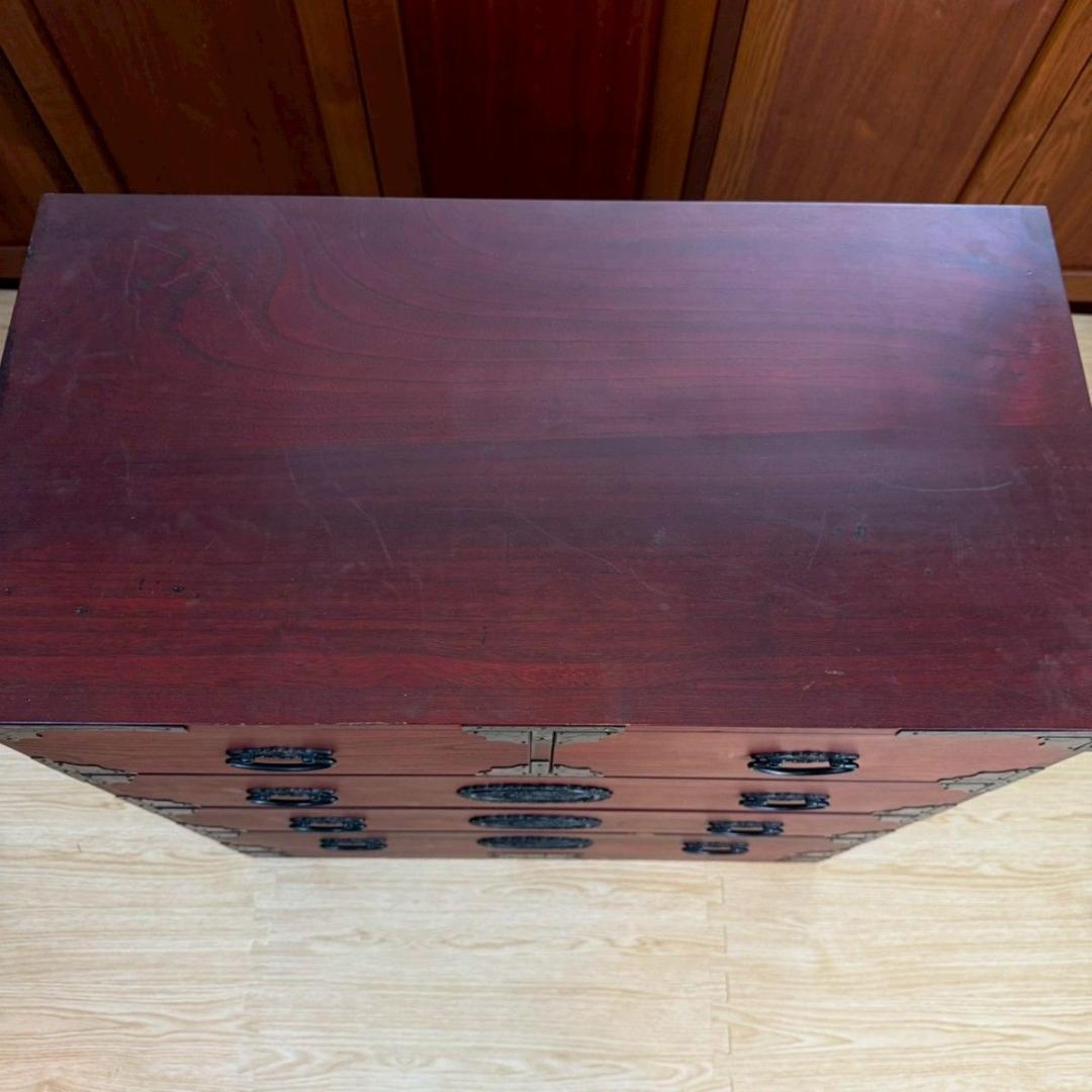 『破格早い者勝ち』民芸家具 欅材 整理箪笥 時代箪笥 3段チェスト 鉄金具 ②