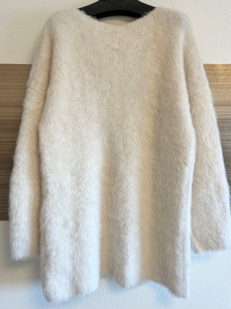 美品 ノーブル ふわふわ ボリューム ロングニット ニットミニワンピース