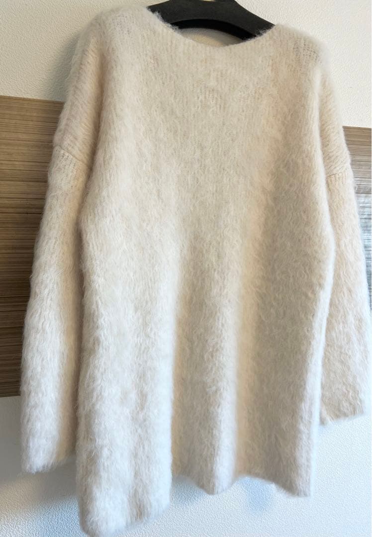 美品 ノーブル ふわふわ ボリューム ロングニット ニットミニワンピース