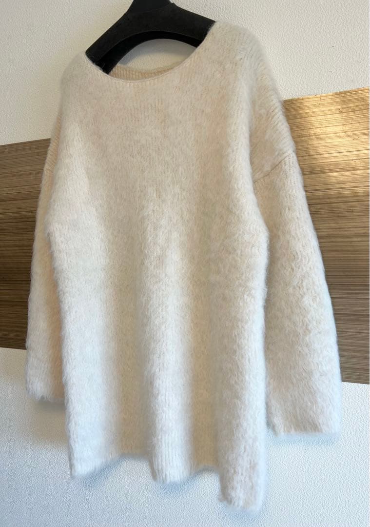 美品 ノーブル ふわふわ ボリューム ロングニット ニットミニワンピース