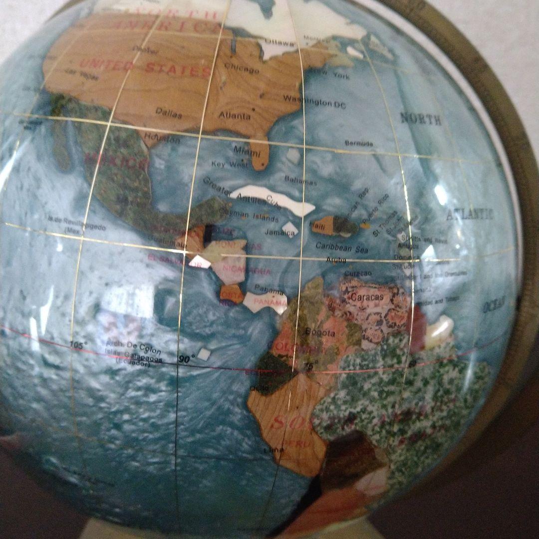 地球儀　天然石　シェル