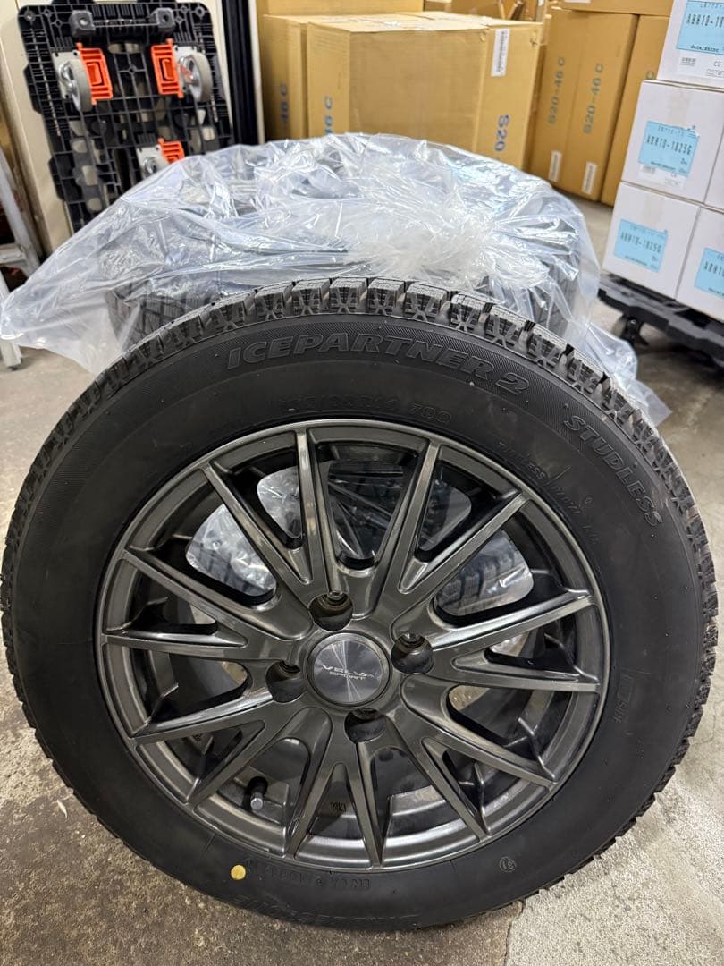 アルミホイール付スタッドレス　ブリヂストン　 165/65R14 4本