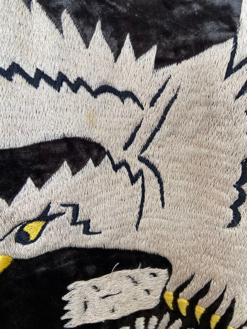 ハリウッドランチマーケット黒いサテン スカジャン 鷲刺繍サイズ　2