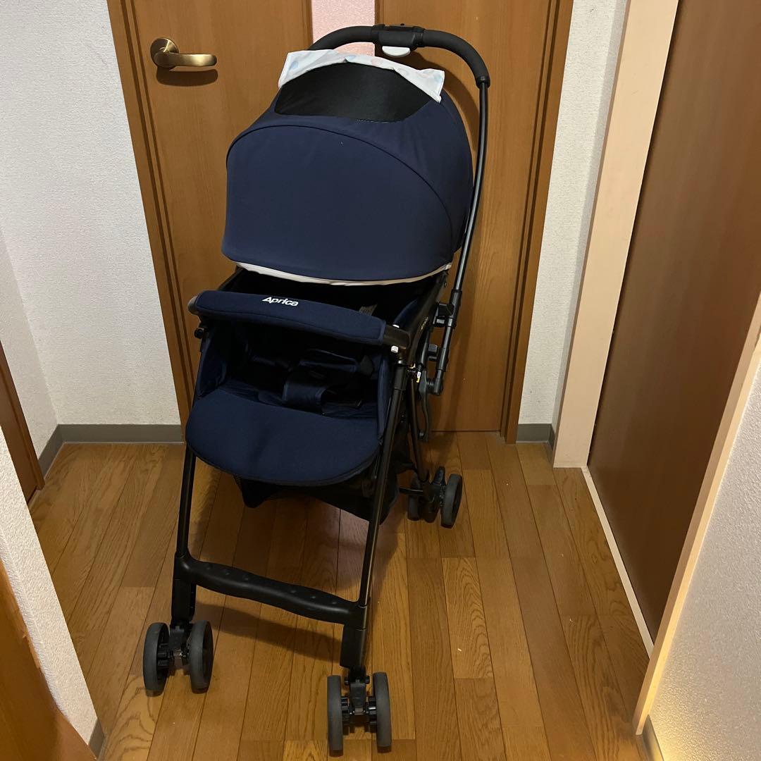 アップリカ カルーンエアー カルーン ベビーカー A型 軽量 ドット ネイビー