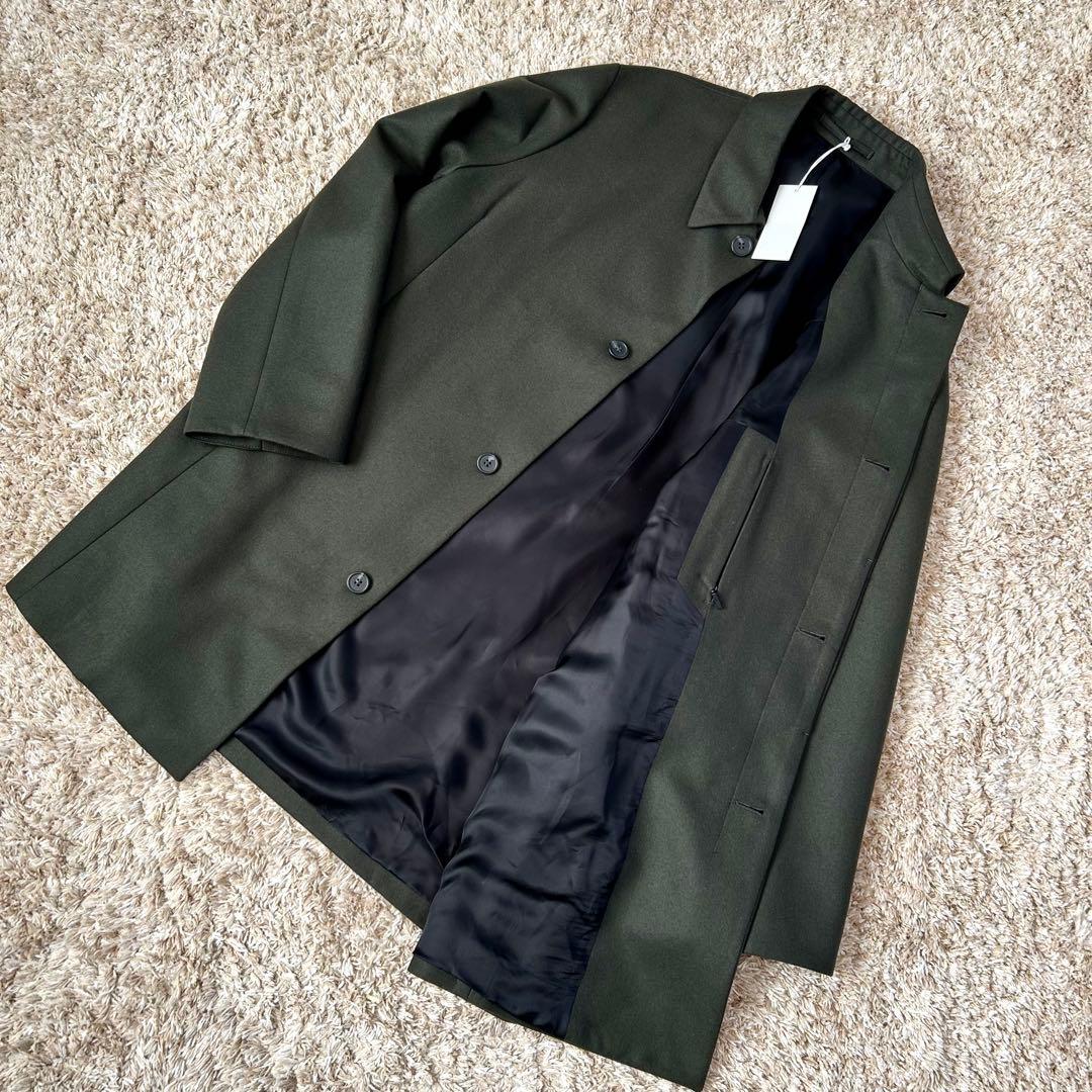 【新品】COS ステンカラー コート カシミヤ ウール カーキ グリーン