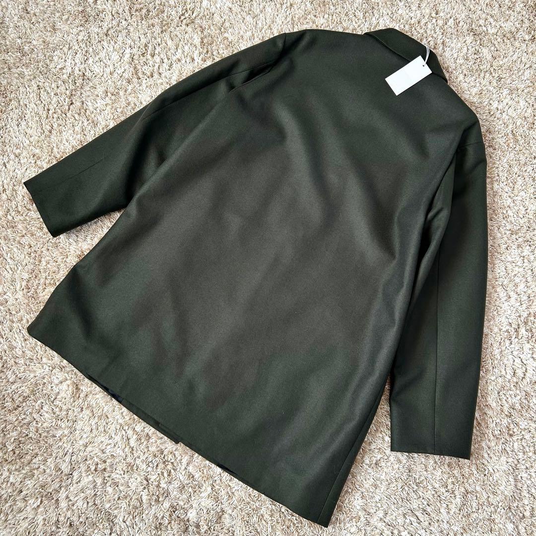 【新品】COS ステンカラー コート カシミヤ ウール カーキ グリーン