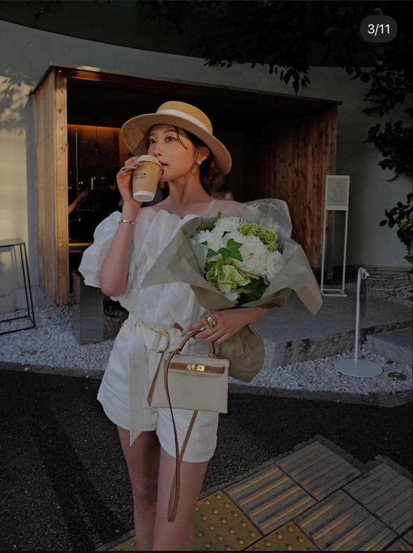 【新品未使用】shellerシェリエ　BLOOM embroidery tops