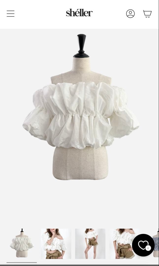 【新品未使用】shellerシェリエ　BLOOM embroidery tops