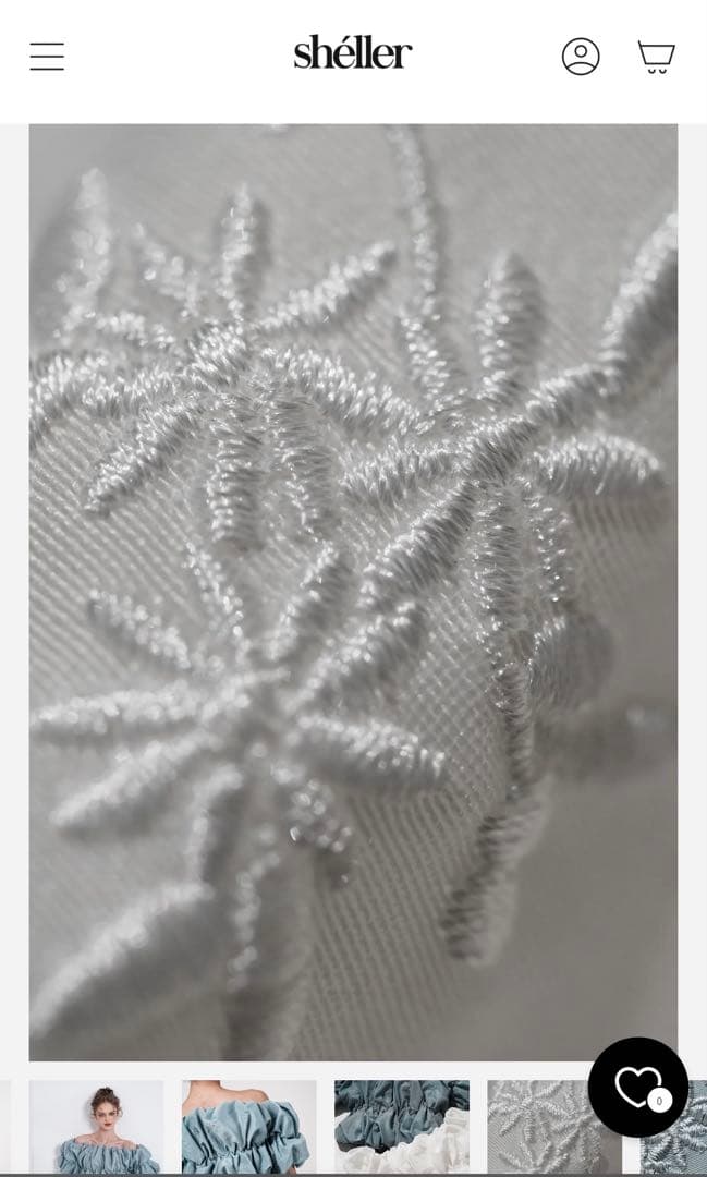 【新品未使用】shellerシェリエ　BLOOM embroidery tops