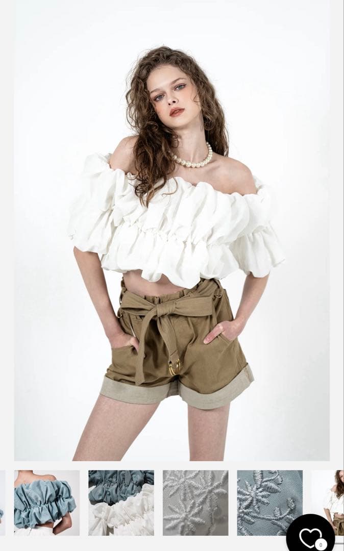 【新品未使用】shellerシェリエ　BLOOM embroidery tops