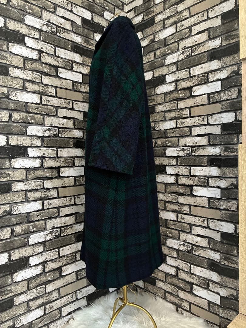 希少✨YORKLAND タータンチェック ロングコート ウール100%