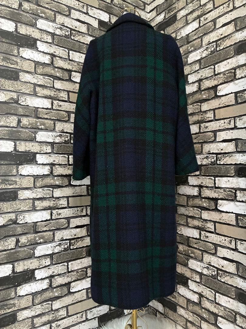 希少✨YORKLAND タータンチェック ロングコート ウール100%