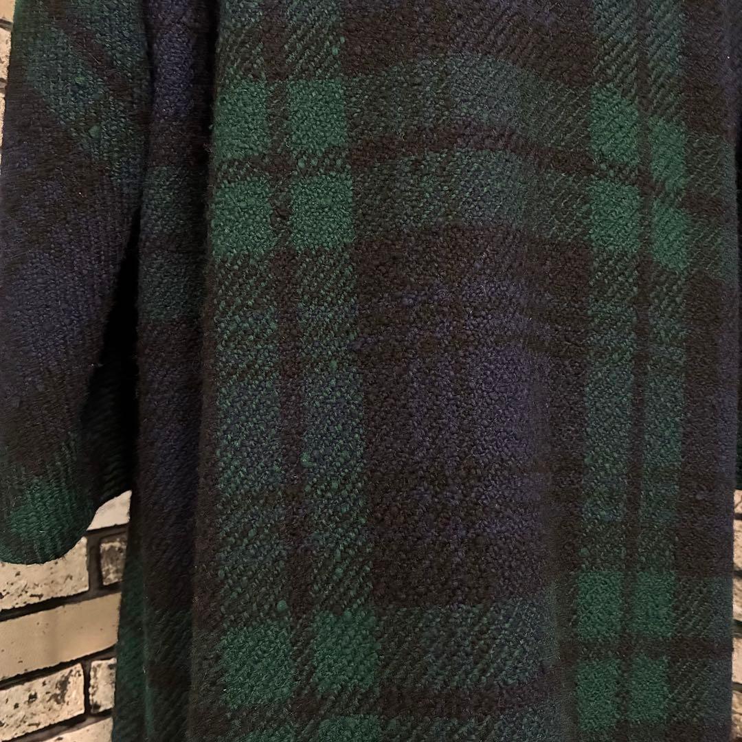 希少✨YORKLAND タータンチェック ロングコート ウール100%