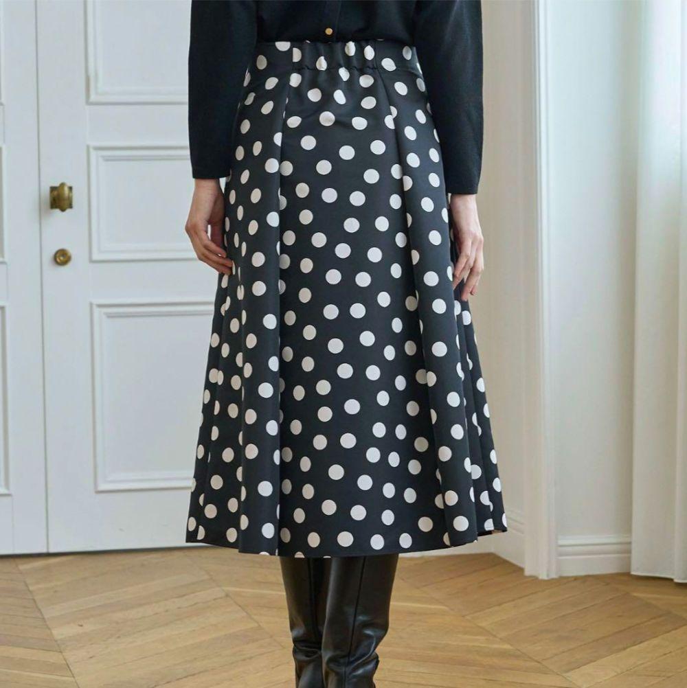 ANAYI✨グログラン ドット ハイウエスト スカート
