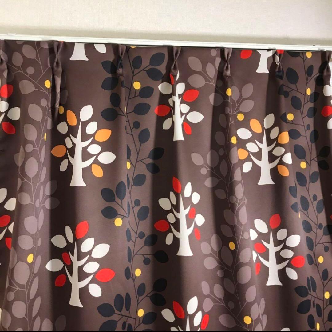 北欧風　遮光カーテン　幅150cm×丈220cm2枚