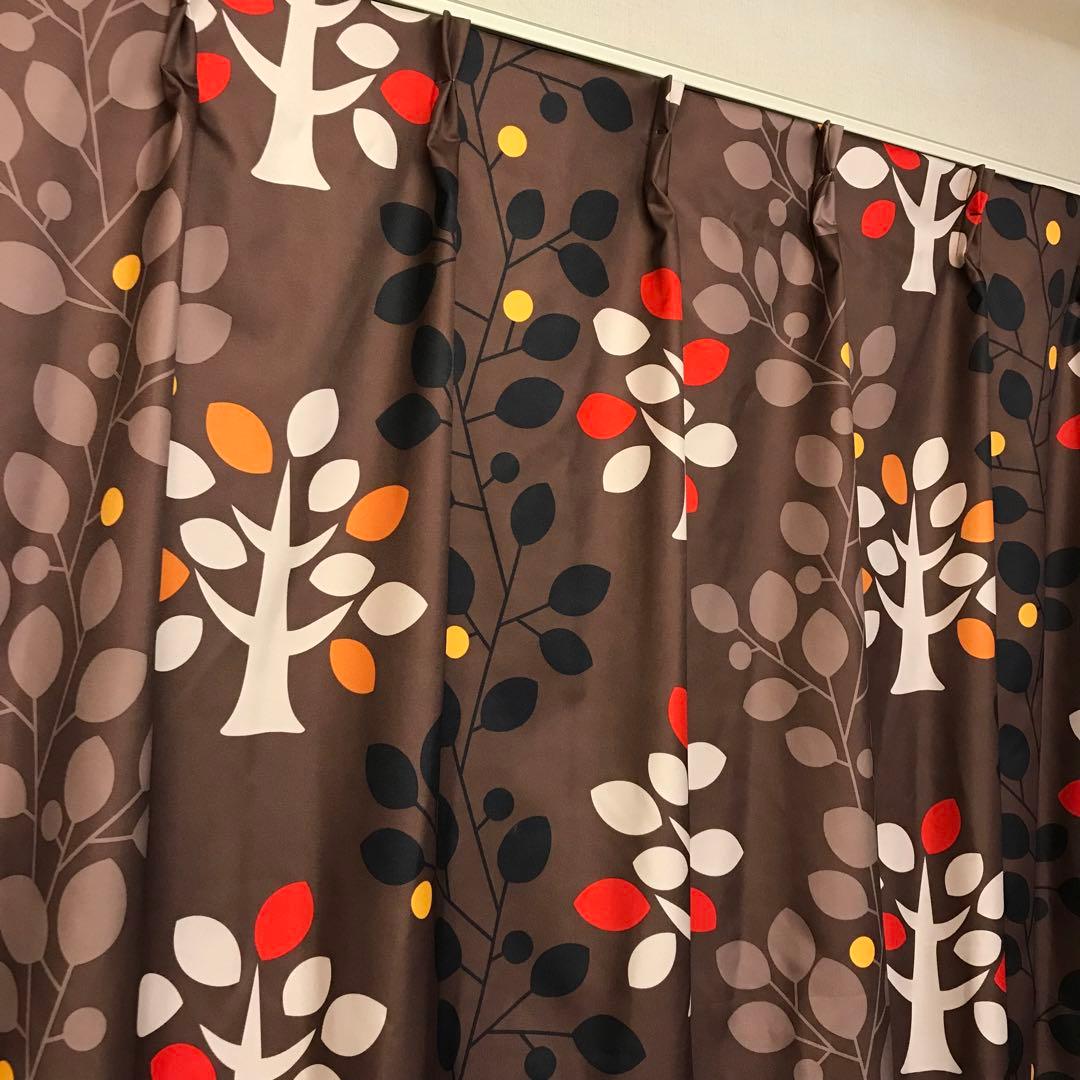 北欧風　遮光カーテン　幅150cm×丈220cm2枚