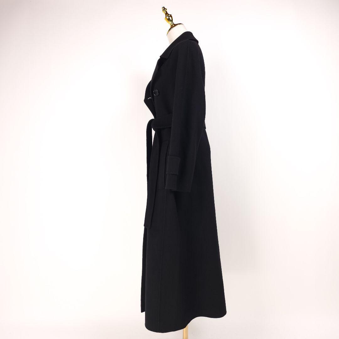 【新品同様】マックスマーラ 42 ダブルフェイス コート ベルト ブラック