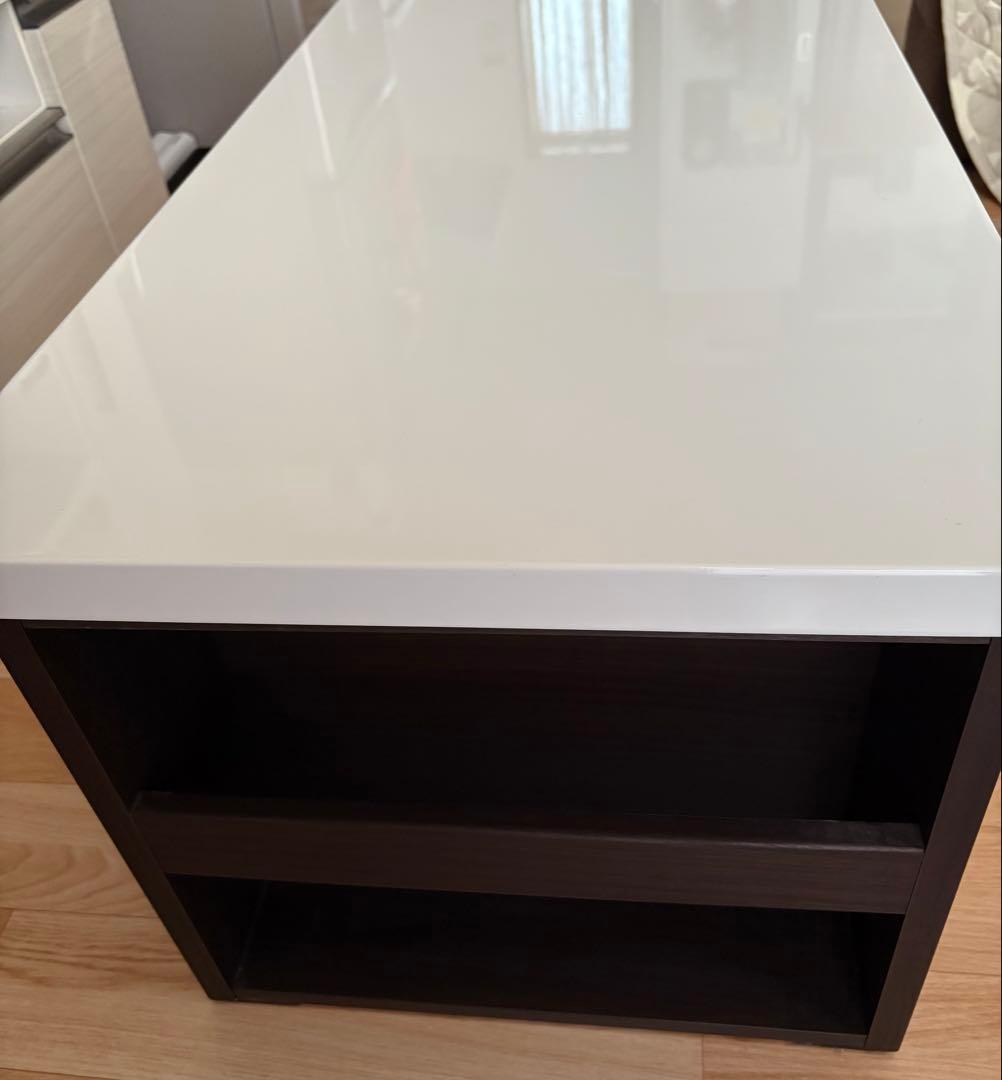 y*i様 ホワイト木製センターテーブル 引き出し付き