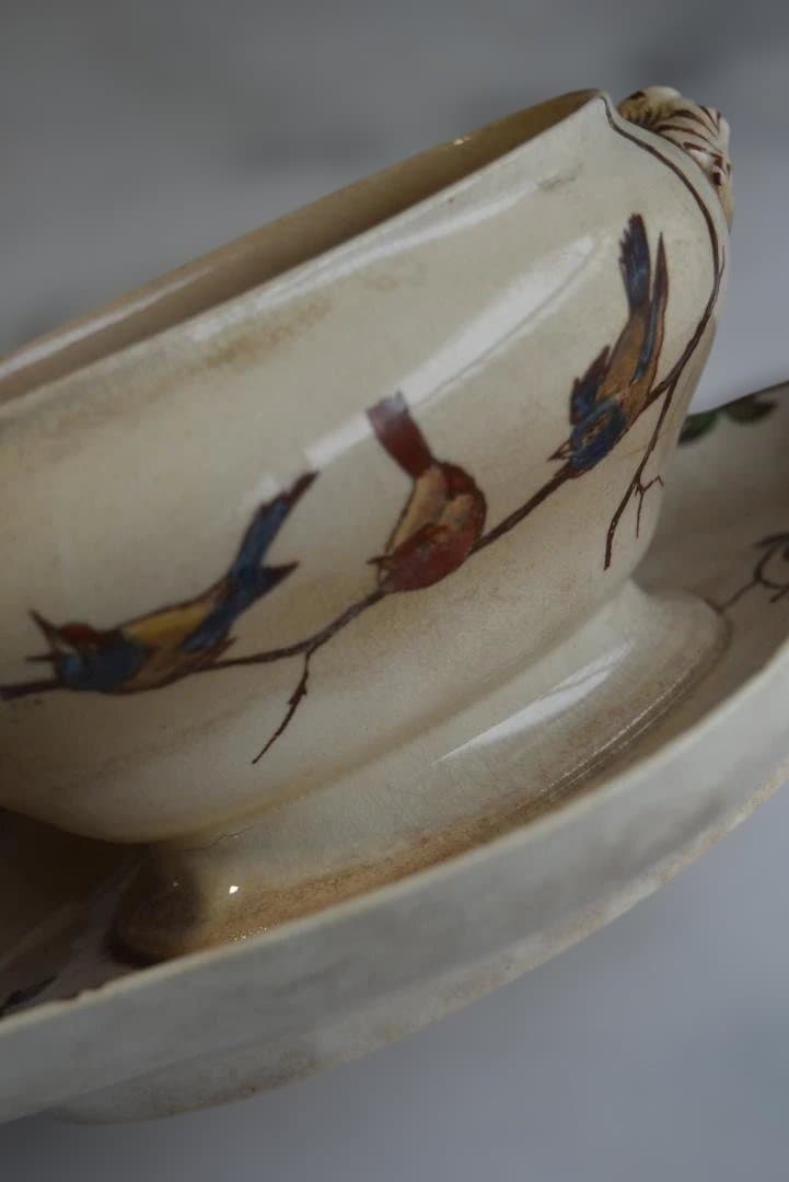 レアChoisy Le Roi　OXFORD　つばめと花のマスタードの器