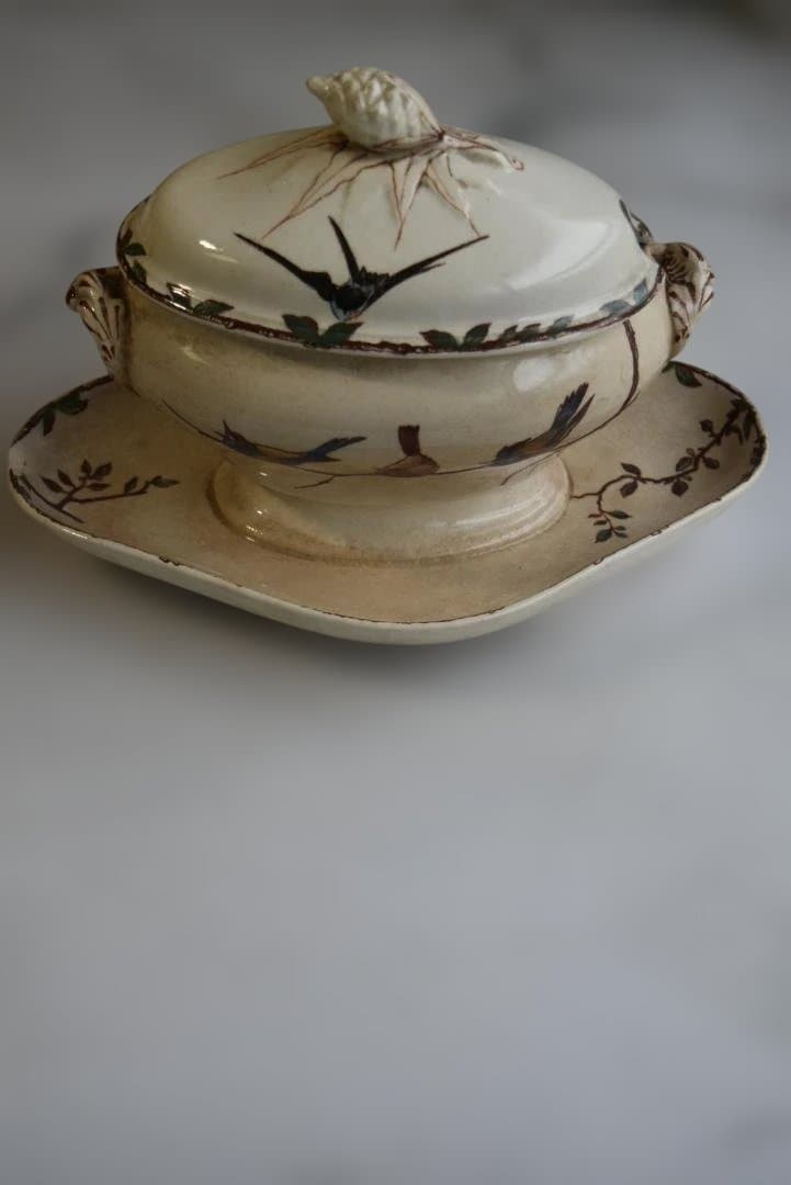 レアChoisy Le Roi　OXFORD　つばめと花のマスタードの器