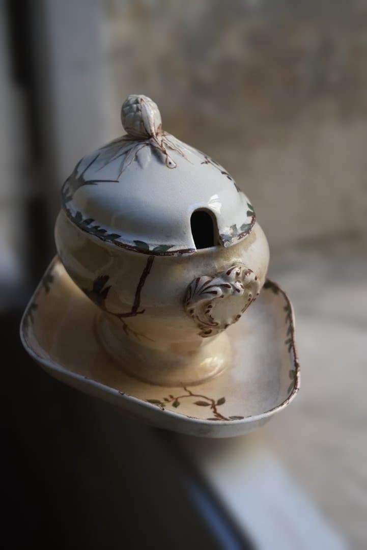 レアChoisy Le Roi　OXFORD　つばめと花のマスタードの器