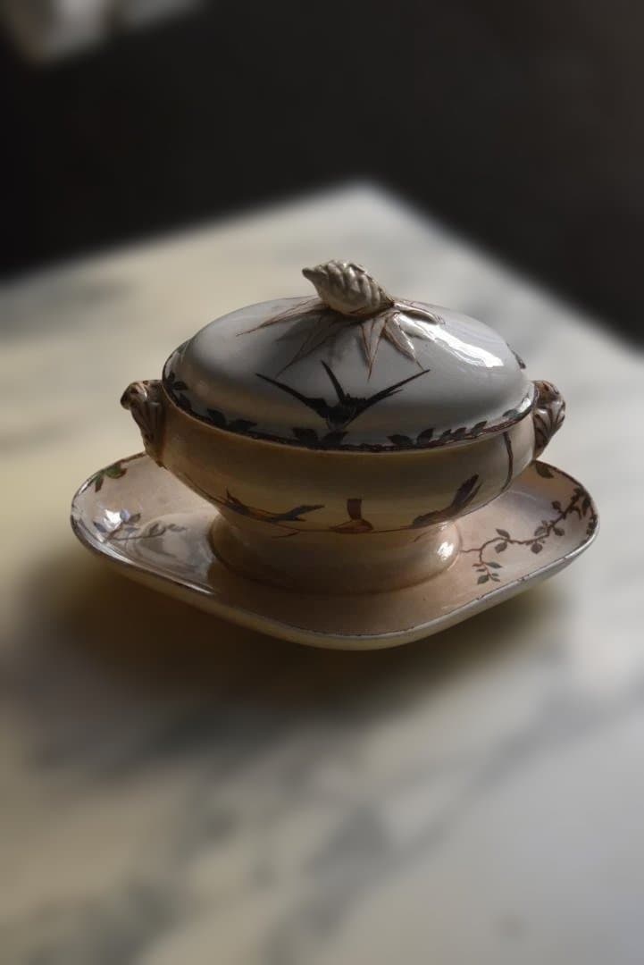 レアChoisy Le Roi　OXFORD　つばめと花のマスタードの器