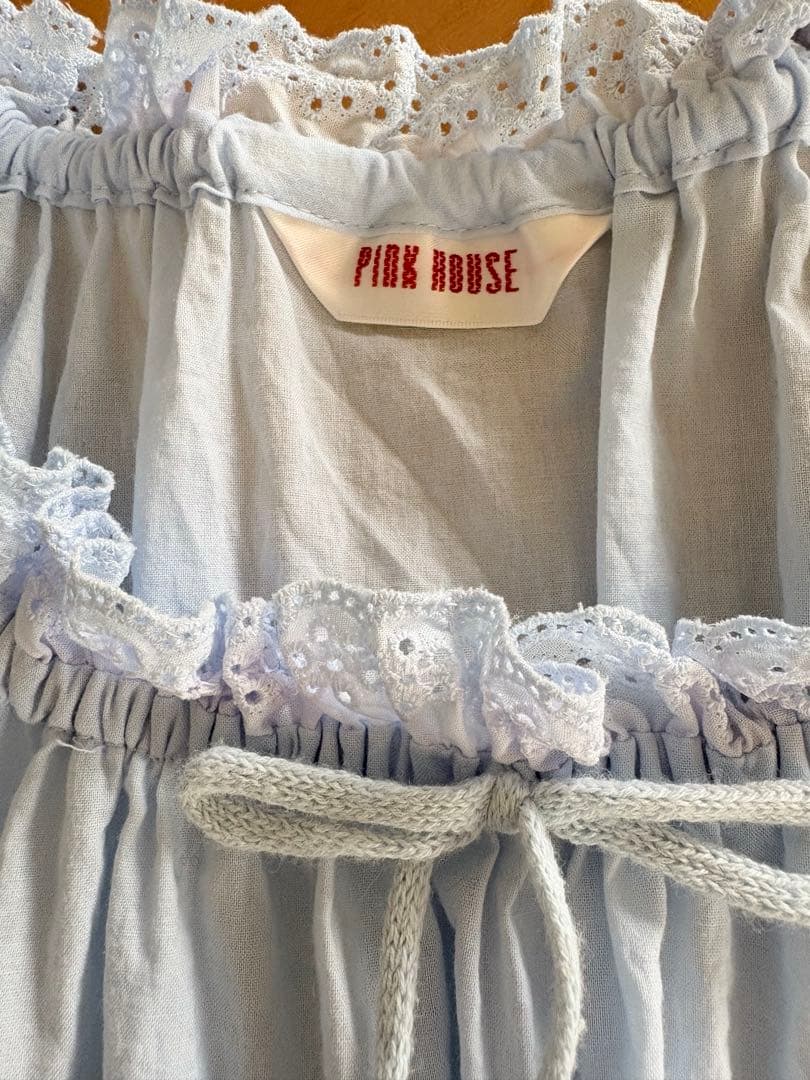 ピンクハウス たんぽぽ刺繍 プルオーバーブラウス ソライロ　フリーサイズ