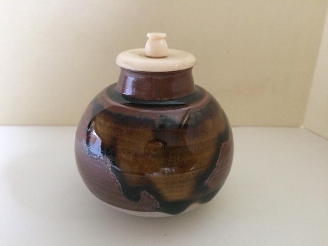 （値下げ）　茶道具　名物　相坂丸壺写茶入　伸治造　新品未使用