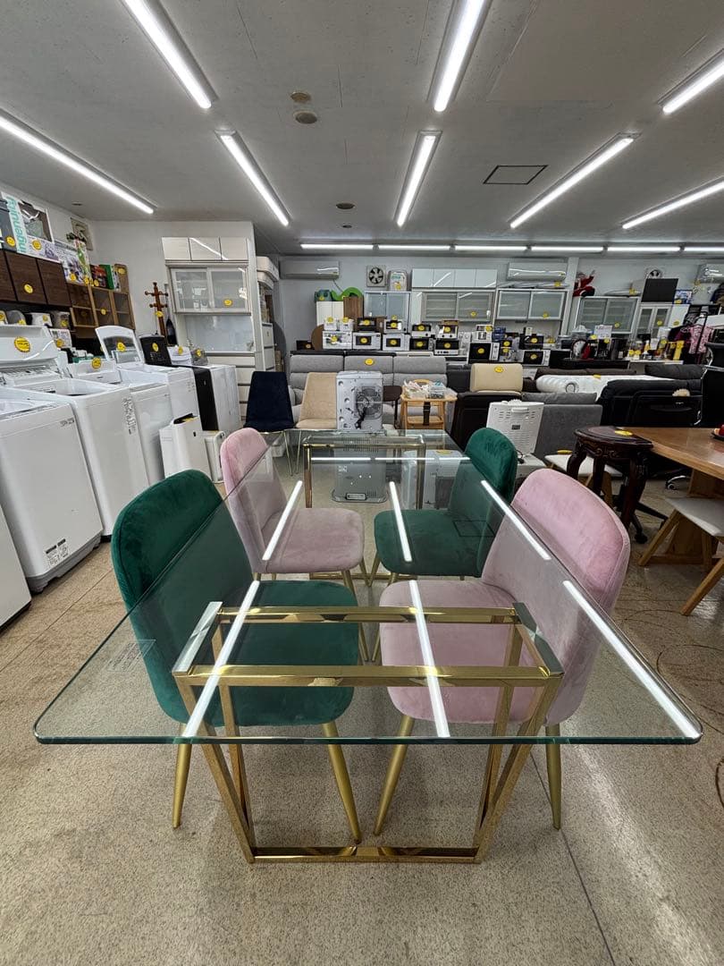 フランフラン Francfranc フェリシテ クリアガラスダイニング5点セット