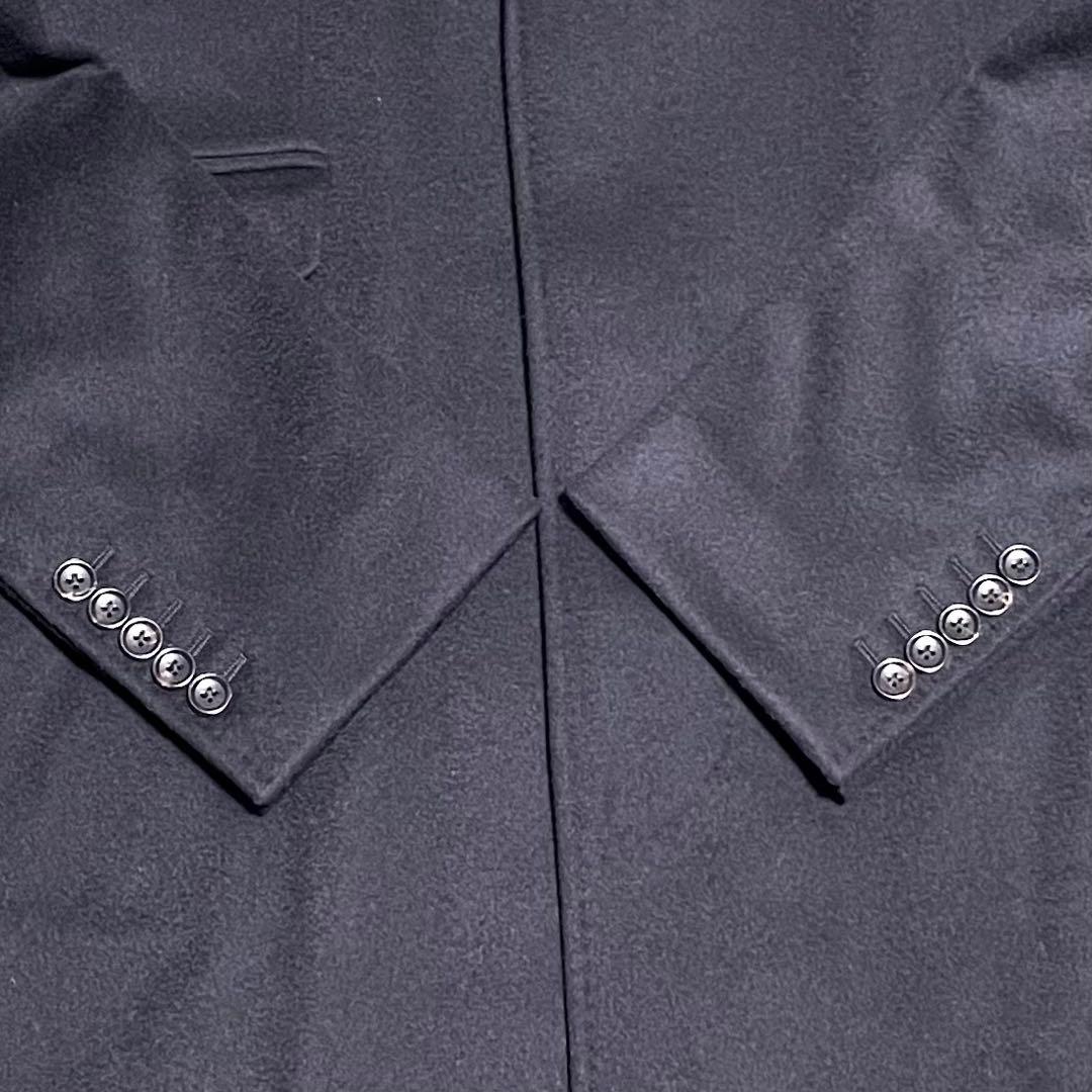 【グッチ】美品ウール チェスター オーバーコート ロゴボタン チェーン ブラック