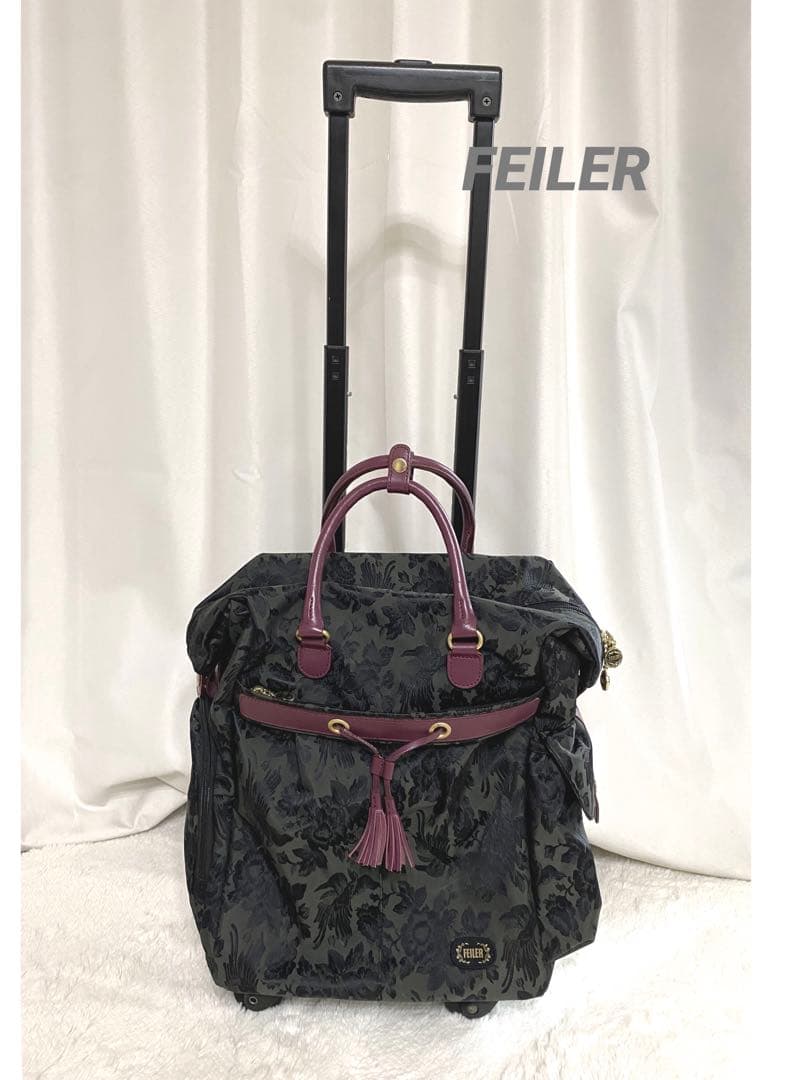 美品 FEILERトラベルキャリー トローリーバッグ 花柄