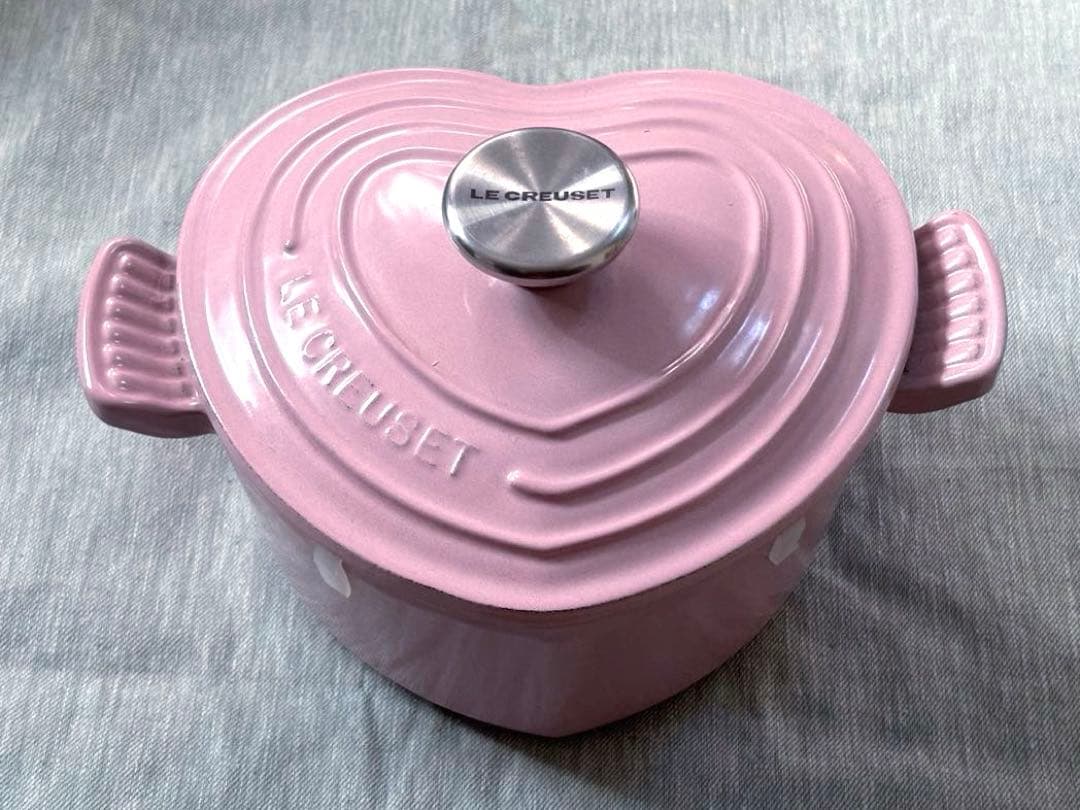 ル・クルーゼ　ココット・ダムール　シルバーつまみ　ピンク