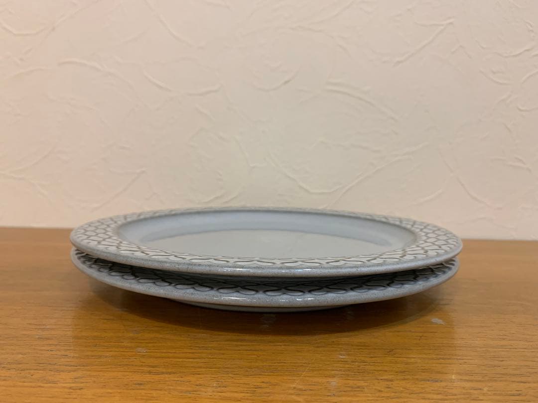 N0706-16★ B&G CORDIAL STONE WARE グレー皿2枚